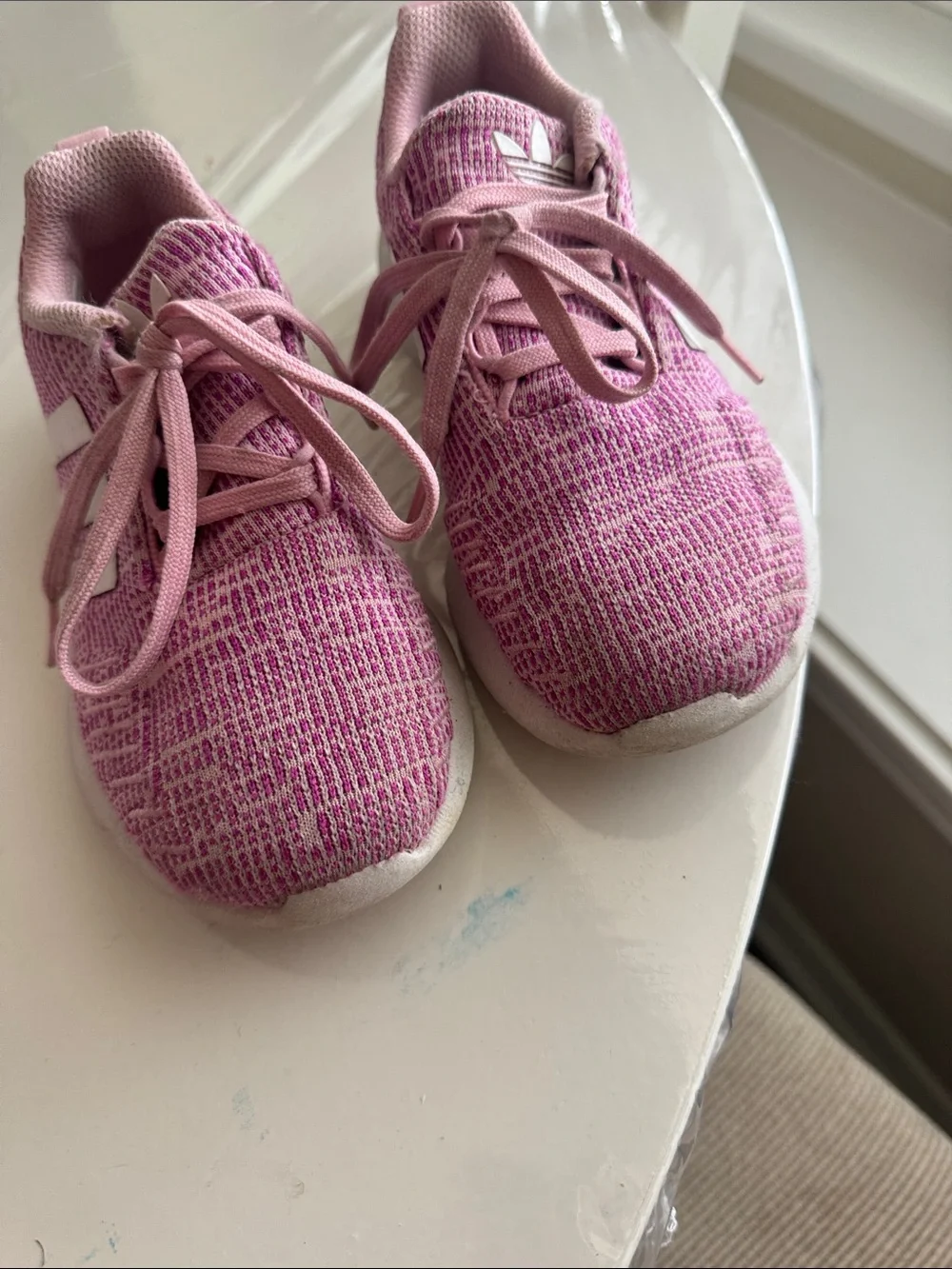 Bundle White and Pink Sneakers Nike and Adidas size 12 toddler girl